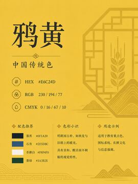 中国传统色 鸦黄 #E6C24D 色卡